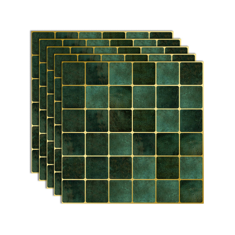 Peel & Stick Mosaic Tile Square Plastic Stain Resistant Tile-Peel & Stick for Shower Blackish Green Clearhalo 'Flooring 'Home Improvement' 'home_improvement' 'home_improvement_peel_stick_blacksplash' 'Peel & Stick Backsplash Tile' 'peel_stick_blacksplash' 'Walls & Ceilings' Walls and Ceiling' 6660027