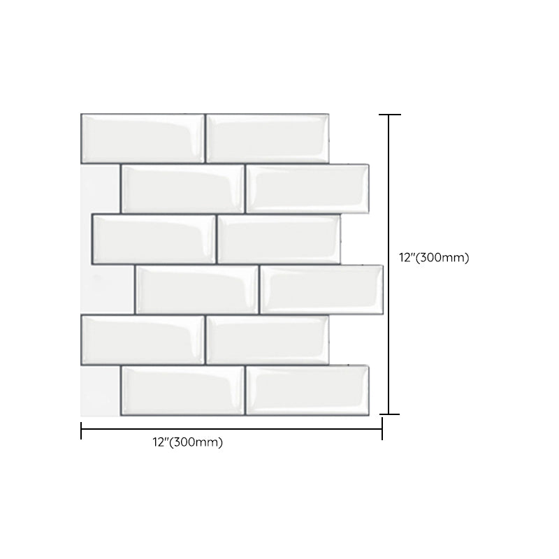Peel and Stick Subway Tile Waterproof Plastic Rectangle Peel & Stick Tile for Kitchen Clearhalo 'Flooring 'Home Improvement' 'home_improvement' 'home_improvement_peel_stick_blacksplash' 'Peel & Stick Backsplash Tile' 'peel_stick_blacksplash' 'Walls & Ceilings' Walls and Ceiling' 6660062