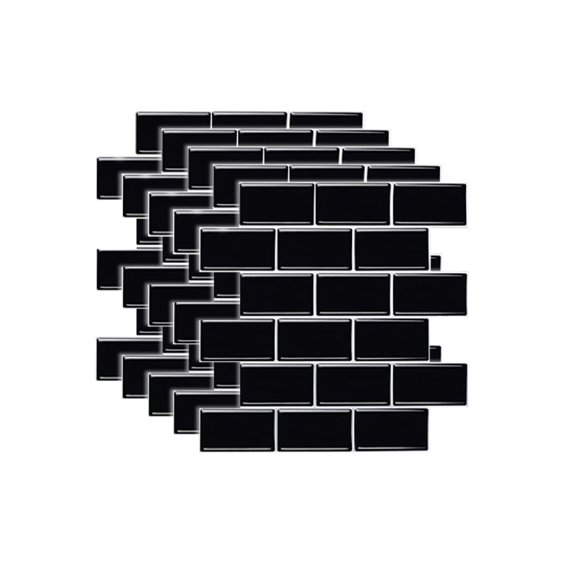 Peel & Stick Subway Tile Plastic Stain Resistant Peel & Stick Subway Tile 5-Pack Black Clearhalo 'Flooring 'Home Improvement' 'home_improvement' 'home_improvement_peel_stick_blacksplash' 'Peel & Stick Backsplash Tile' 'peel_stick_blacksplash' 'Walls & Ceilings' Walls and Ceiling' 6660095
