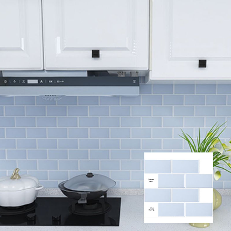 Peel & Stick Subway Tile Plastic Stain Resistant Peel & Stick Subway Tile 5-Pack Sky Blue 50-Piece Set Clearhalo 'Flooring 'Home Improvement' 'home_improvement' 'home_improvement_peel_stick_blacksplash' 'Peel & Stick Backsplash Tile' 'peel_stick_blacksplash' 'Walls & Ceilings' Walls and Ceiling' 6660097