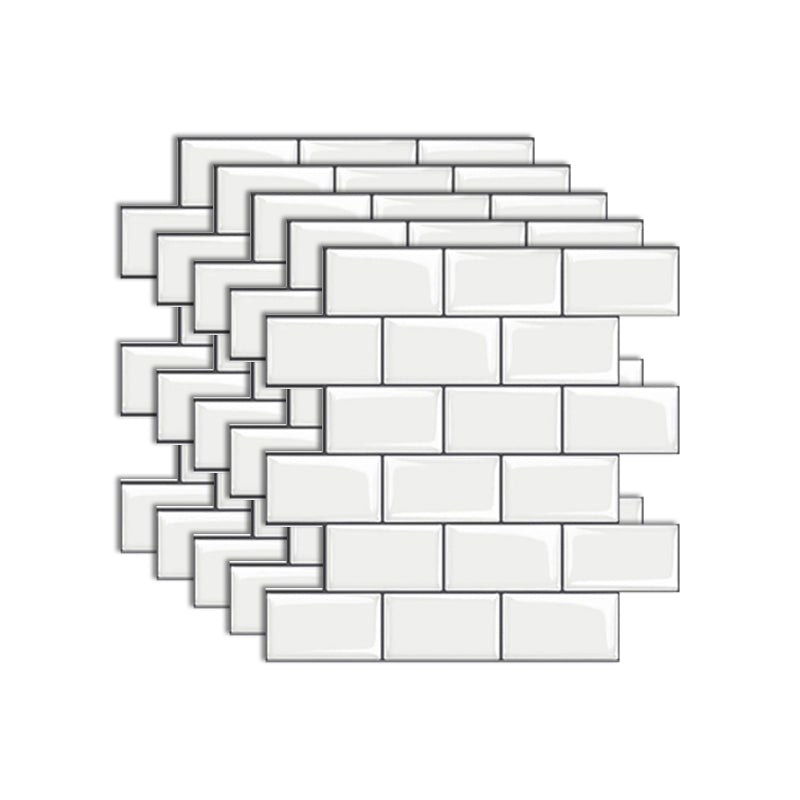 Peel & Stick Subway Tile Plastic Stain Resistant Peel & Stick Subway Tile 5-Pack White Clearhalo 'Flooring 'Home Improvement' 'home_improvement' 'home_improvement_peel_stick_blacksplash' 'Peel & Stick Backsplash Tile' 'peel_stick_blacksplash' 'Walls & Ceilings' Walls and Ceiling' 6660100