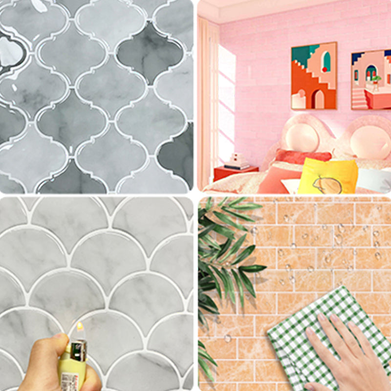 Peel & Stick Subway Tile Plastic Stain Resistant Peel & Stick Subway Tile 5-Pack Clearhalo 'Flooring 'Home Improvement' 'home_improvement' 'home_improvement_peel_stick_blacksplash' 'Peel & Stick Backsplash Tile' 'peel_stick_blacksplash' 'Walls & Ceilings' Walls and Ceiling' 6660109