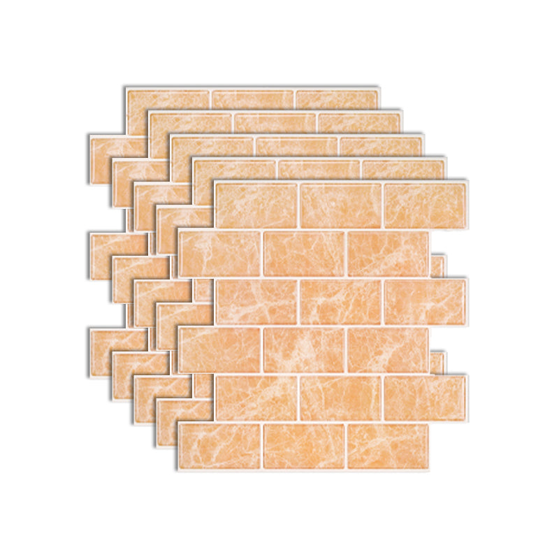 Peel & Stick Subway Tile Plastic Stain Resistant Peel & Stick Subway Tile 5-Pack Gold Clearhalo 'Flooring 'Home Improvement' 'home_improvement' 'home_improvement_peel_stick_blacksplash' 'Peel & Stick Backsplash Tile' 'peel_stick_blacksplash' 'Walls & Ceilings' Walls and Ceiling' 6660110