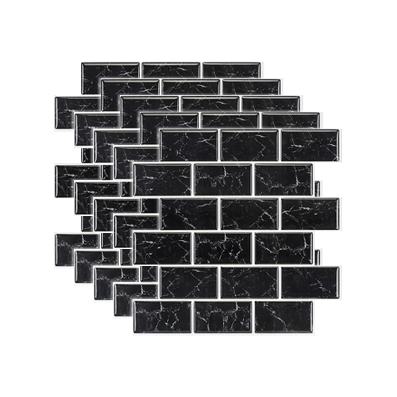 Peel & Stick Subway Tile Plastic Stain Resistant Peel & Stick Subway Tile 5-Pack Black-White Clearhalo 'Flooring 'Home Improvement' 'home_improvement' 'home_improvement_peel_stick_blacksplash' 'Peel & Stick Backsplash Tile' 'peel_stick_blacksplash' 'Walls & Ceilings' Walls and Ceiling' 6660112