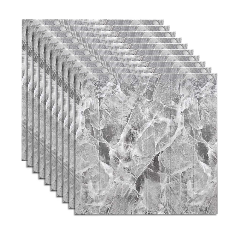 Living Room Wall Paneling Peel and Stick 3D Embossed Wall Paneling Gray-White Clearhalo 'Flooring 'Home Improvement' 'home_improvement' 'home_improvement_wall_paneling' 'Wall Paneling' 'wall_paneling' 'Walls & Ceilings' Walls and Ceiling' 6660183