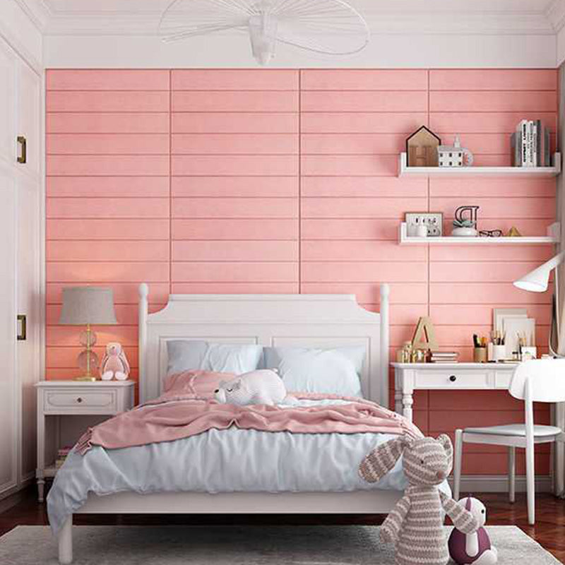 Living Room Wall Paneling Peel and Stick 3D Embossed Wall Paneling Pink 100-Piece Set Clearhalo 'Flooring 'Home Improvement' 'home_improvement' 'home_improvement_wall_paneling' 'Wall Paneling' 'wall_paneling' 'Walls & Ceilings' Walls and Ceiling' 6660200