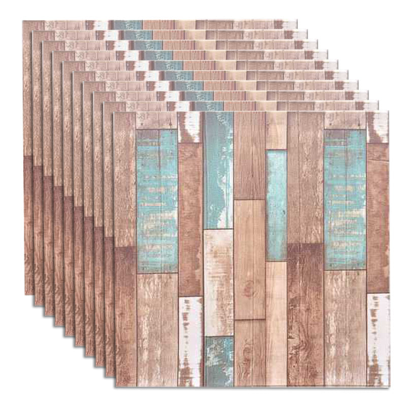 Living Room Wall Paneling Peel and Stick 3D Embossed Wall Paneling Brown Blue Clearhalo 'Flooring 'Home Improvement' 'home_improvement' 'home_improvement_wall_paneling' 'Wall Paneling' 'wall_paneling' 'Walls & Ceilings' Walls and Ceiling' 6660202