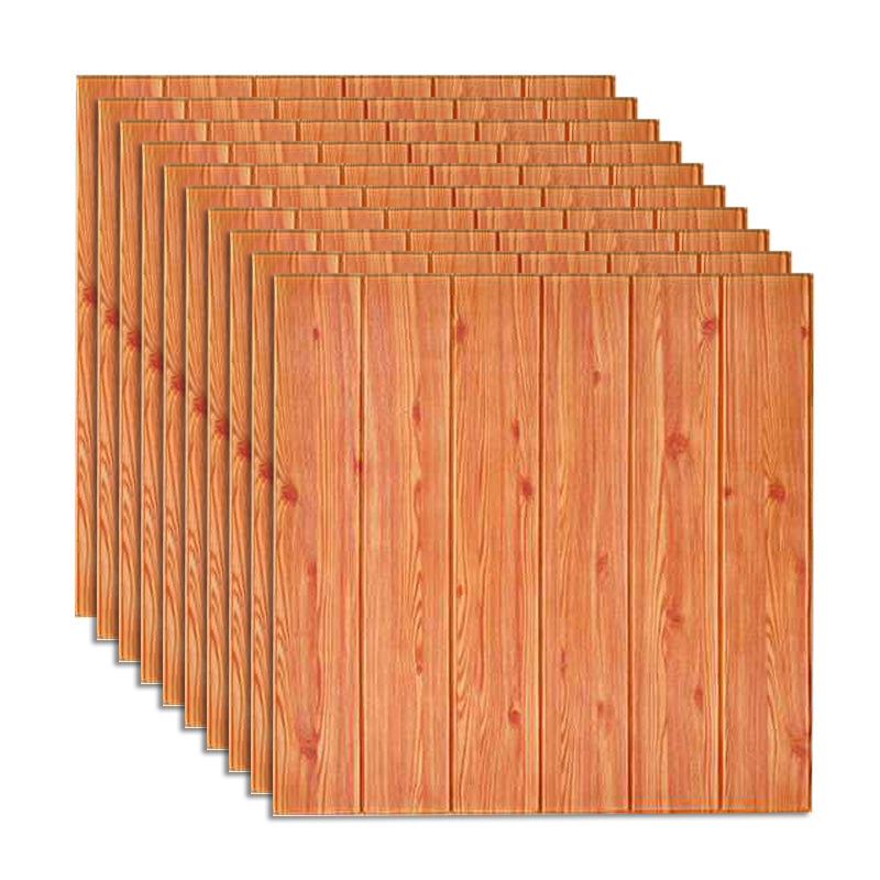 Living Room Wall Paneling Peel and Stick 3D Embossed Wall Paneling Brown Clearhalo 'Flooring 'Home Improvement' 'home_improvement' 'home_improvement_wall_paneling' 'Wall Paneling' 'wall_paneling' 'Walls & Ceilings' Walls and Ceiling' 6660211