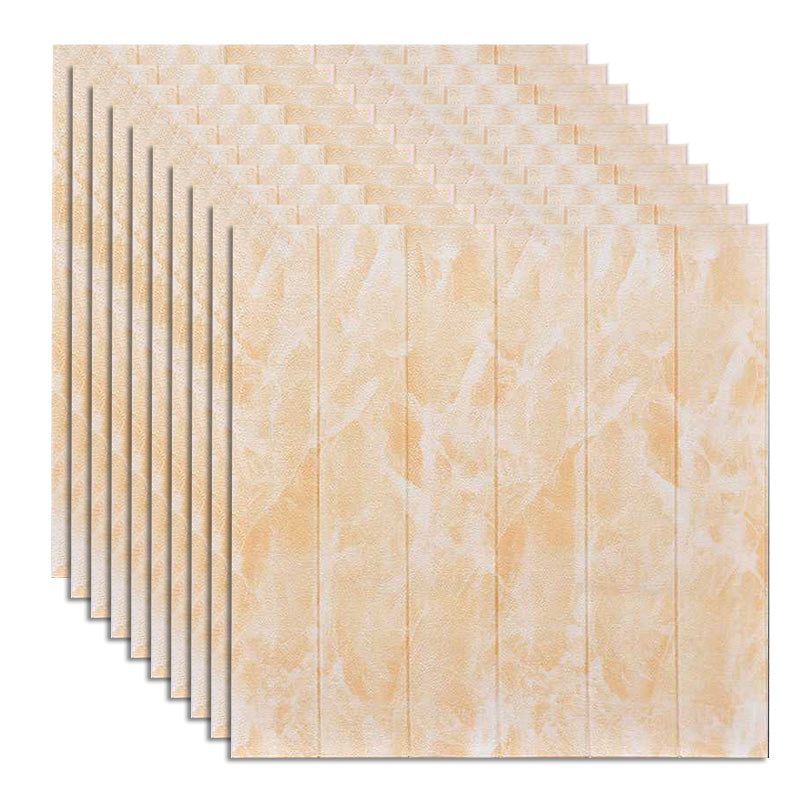 Living Room Wall Paneling Peel and Stick 3D Embossed Wall Paneling Yellow White Clearhalo 'Flooring 'Home Improvement' 'home_improvement' 'home_improvement_wall_paneling' 'Wall Paneling' 'wall_paneling' 'Walls & Ceilings' Walls and Ceiling' 6660212