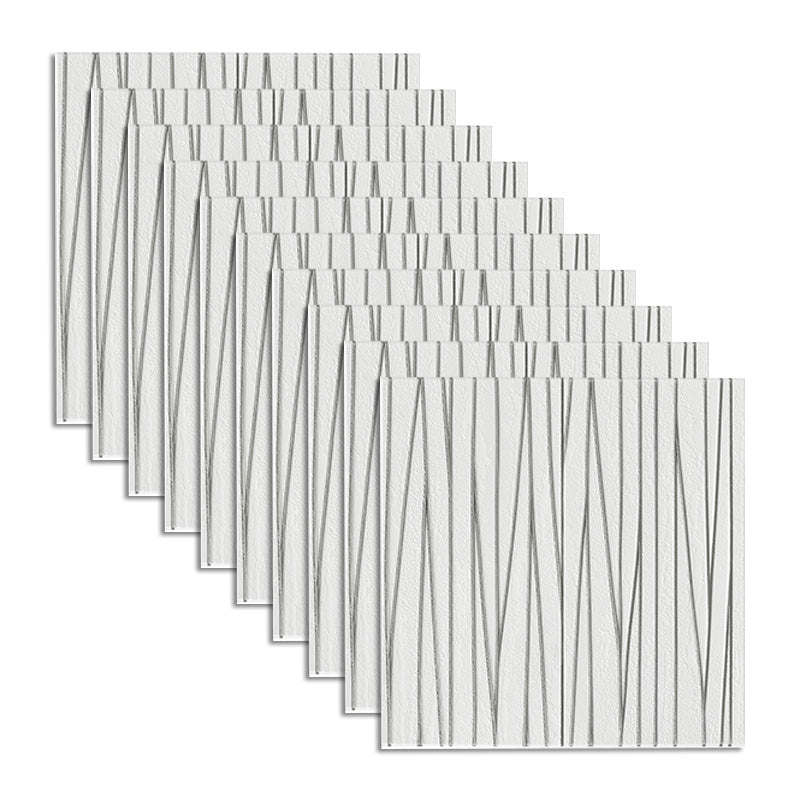 Glam Style Wall Paneling Living Room Peel and Stick 3D Embossed Waterproof Wall Paneling White Clearhalo 'Flooring 'Home Improvement' 'home_improvement' 'home_improvement_wall_paneling' 'Wall Paneling' 'wall_paneling' 'Walls & Ceilings' Walls and Ceiling' 6660235