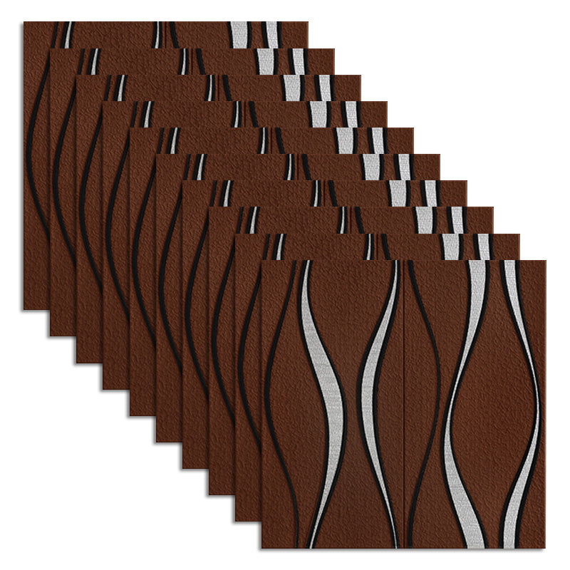 Glam Style Wall Paneling Living Room Peel and Stick 3D Embossed Waterproof Wall Paneling Coffee Clearhalo 'Flooring 'Home Improvement' 'home_improvement' 'home_improvement_wall_paneling' 'Wall Paneling' 'wall_paneling' 'Walls & Ceilings' Walls and Ceiling' 6660245