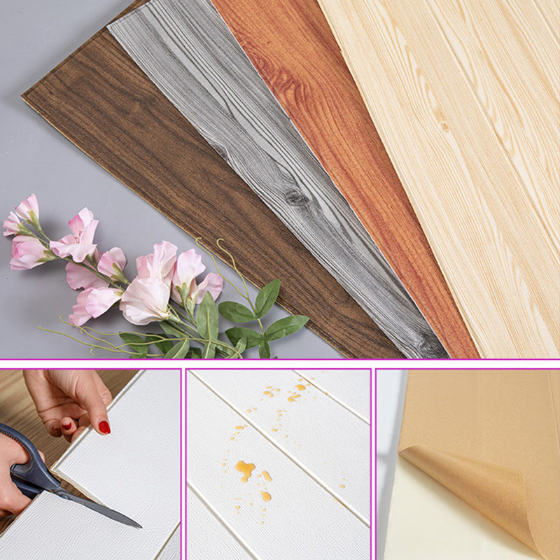 Living Room Wall Paneling Peel and Stick Wood Effect Design Waterproof Wall Paneling Clearhalo 'Flooring 'Home Improvement' 'home_improvement' 'home_improvement_wall_paneling' 'Wall Paneling' 'wall_paneling' 'Walls & Ceilings' Walls and Ceiling' 6660270