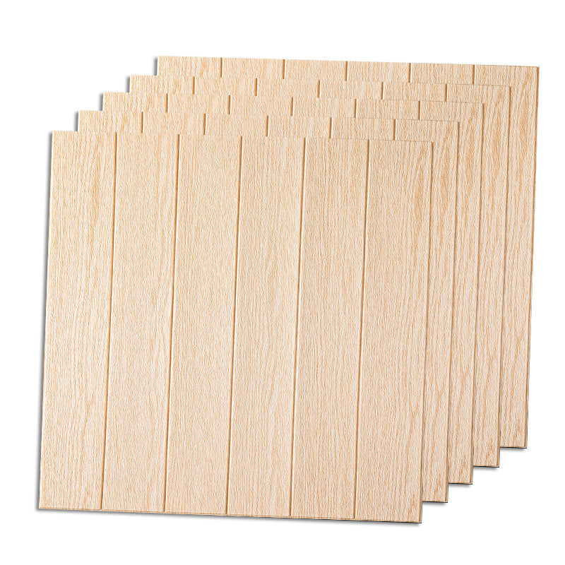 Living Room Wall Paneling Peel and Stick Wood Effect Design Waterproof Wall Paneling Yellow-Brown Clearhalo 'Flooring 'Home Improvement' 'home_improvement' 'home_improvement_wall_paneling' 'Wall Paneling' 'wall_paneling' 'Walls & Ceilings' Walls and Ceiling' 6660274