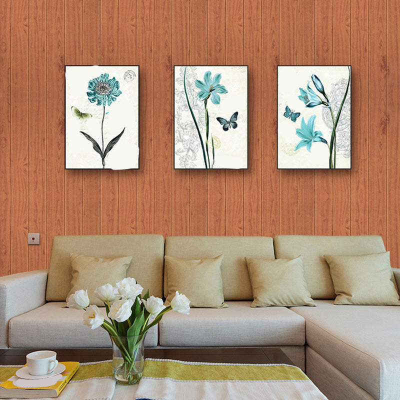 Living Room Wall Paneling Peel and Stick Wood Effect Design Waterproof Wall Paneling Red Brown Foam（Strong Glue） 15-Piece Set Clearhalo 'Flooring 'Home Improvement' 'home_improvement' 'home_improvement_wall_paneling' 'Wall Paneling' 'wall_paneling' 'Walls & Ceilings' Walls and Ceiling' 6660285