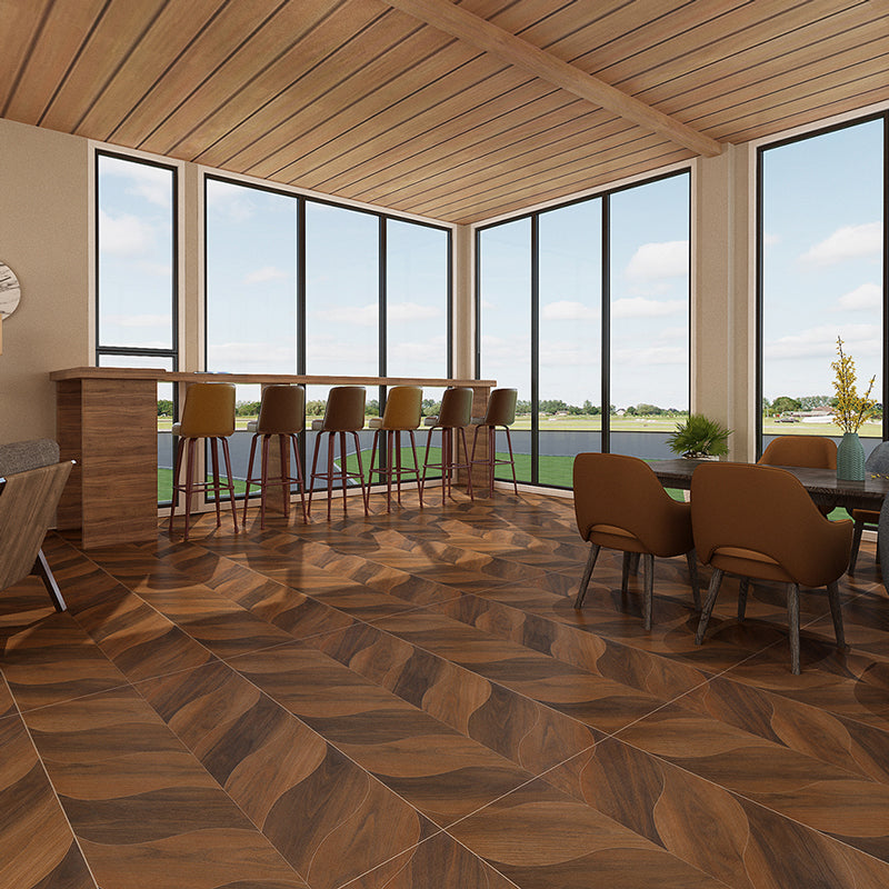 Modern Floor and Wall Tile Straight Edge Vintage Rectangle Indoor Floor Tile Brown 18 Pieces Clearhalo 'Floor Tiles & Wall Tiles' 'floor_tiles_wall_tiles' 'Flooring 'Home Improvement' 'home_improvement' 'home_improvement_floor_tiles_wall_tiles' Walls and Ceiling' 6660578