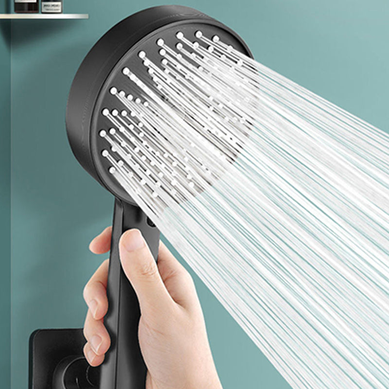 Modern Handheld Shower Head Adjustable Water Flow 5 Setting Wall-Mount Showerhead Black Clearhalo 'Bathroom Remodel & Bathroom Fixtures' 'Home Improvement' 'home_improvement' 'home_improvement_shower_heads' 'Shower Heads' 'shower_heads' 'Showers & Bathtubs Plumbing' 'Showers & Bathtubs' 6660735
