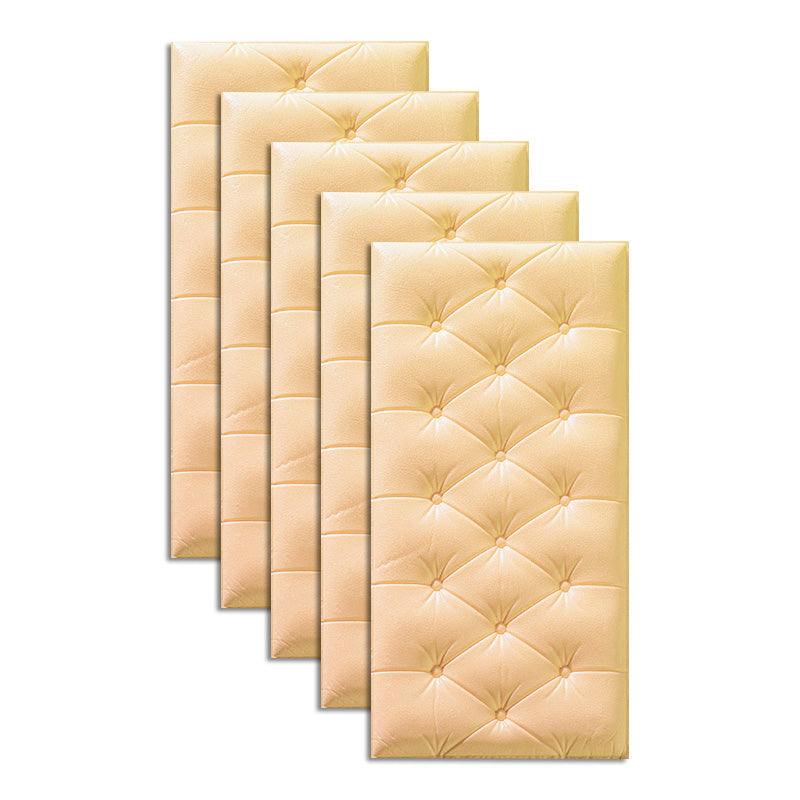 Modern Wall Paneling Living Room Peel and Stick 3D Embossing Waterproof Wall Paneling Beige Pin head soft bag Clearhalo 'Flooring 'Home Improvement' 'home_improvement' 'home_improvement_wall_paneling' 'Wall Paneling' 'wall_paneling' 'Walls & Ceilings' Walls and Ceiling' 6661038