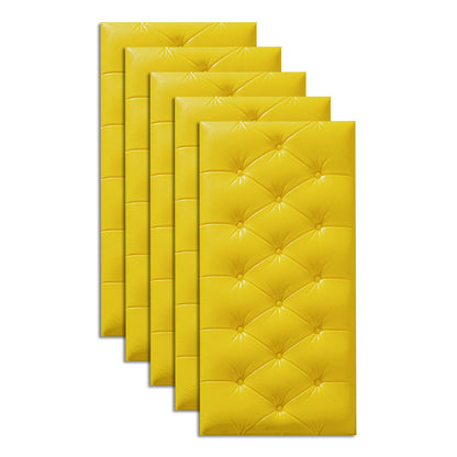 Modern Wall Paneling Living Room Peel and Stick 3D Embossing Waterproof Wall Paneling Yellow Pin head soft bag Clearhalo 'Flooring 'Home Improvement' 'home_improvement' 'home_improvement_wall_paneling' 'Wall Paneling' 'wall_paneling' 'Walls & Ceilings' Walls and Ceiling' 6661042
