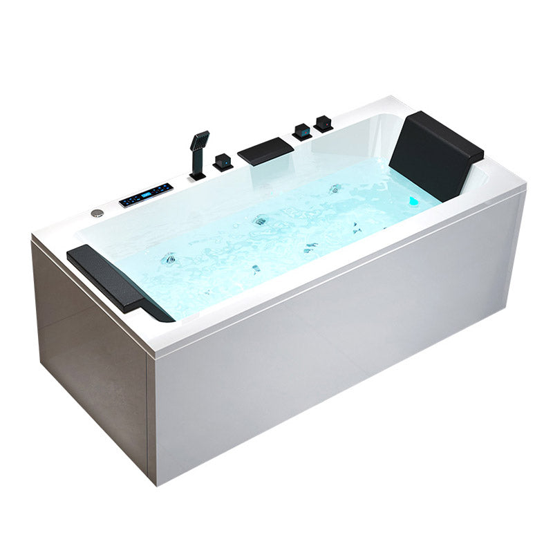 Modern Style Alcove Bath Tub Acrylic Rectangular Bathroom Bathtub with Faucet Clearhalo 'Bathroom Remodel & Bathroom Fixtures' 'Bathtubs' 'Home Improvement' 'home_improvement' 'home_improvement_bathtubs' 'Showers & Bathtubs' 6662671