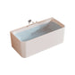 Freestanding Soaking Acrylic Bathtub Modern Rectangle Bathtub in White Tub with Deck Faucets Clearhalo 'Bathroom Remodel & Bathroom Fixtures' 'Bathtubs' 'Home Improvement' 'home_improvement' 'home_improvement_bathtubs' 'Showers & Bathtubs' 6662687