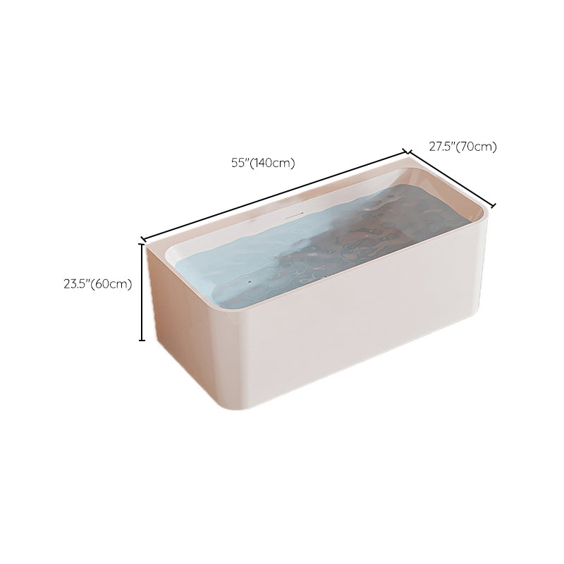 Freestanding Soaking Acrylic Bathtub Modern Rectangle Bathtub in White Clearhalo 'Bathroom Remodel & Bathroom Fixtures' 'Bathtubs' 'Home Improvement' 'home_improvement' 'home_improvement_bathtubs' 'Showers & Bathtubs' 6662698