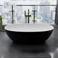 Modern Stone Ellipse Bathtub Freestand Soaking Bathtub with Drain Bath Tub Black White 1\ (2.5cm) Clearhalo 'Bathroom Remodel & Bathroom Fixtures' 'Bathtubs' 'Home Improvement' 'home_improvement' 'home_improvement_bathtubs' 'Showers & Bathtubs' 6662708