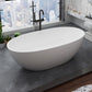 Modern Stone Ellipse Bathtub Freestand Soaking Bathtub with Drain Bath Tub Matte White 59"L x 31"W x 22"H 1\ (2.5cm) Clearhalo 'Bathroom Remodel & Bathroom Fixtures' 'Bathtubs' 'Home Improvement' 'home_improvement' 'home_improvement_bathtubs' 'Showers & Bathtubs' 6662711