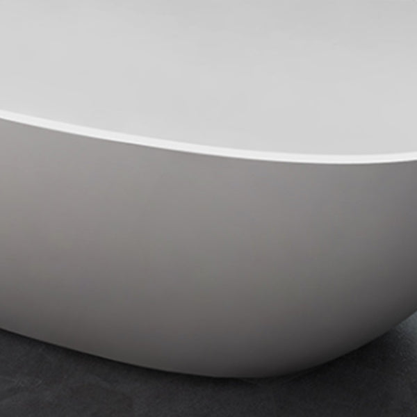Modern Stone Ellipse Bathtub Freestand Soaking Bathtub with Drain Bath Tub Clearhalo 'Bathroom Remodel & Bathroom Fixtures' 'Bathtubs' 'Home Improvement' 'home_improvement' 'home_improvement_bathtubs' 'Showers & Bathtubs' 6662716