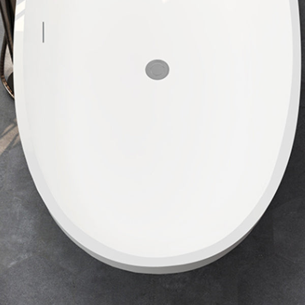 Modern Stone Ellipse Bathtub Freestand Soaking Bathtub with Drain Bath Tub Clearhalo 'Bathroom Remodel & Bathroom Fixtures' 'Bathtubs' 'Home Improvement' 'home_improvement' 'home_improvement_bathtubs' 'Showers & Bathtubs' 6662717