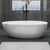 Modern Ellipse Bathtub Freestand Soaking Bathtub with Drain Bath Tub Gloss White Clearhalo 'Bathroom Remodel & Bathroom Fixtures' 'Bathtubs' 'Home Improvement' 'home_improvement' 'home_improvement_bathtubs' 'Showers & Bathtubs' 6662764