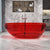 Modern Ellipse Bathtub Freestand Soaking Bathtub with Drain Bath Tub Burgundy Clearhalo 'Bathroom Remodel & Bathroom Fixtures' 'Bathtubs' 'Home Improvement' 'home_improvement' 'home_improvement_bathtubs' 'Showers & Bathtubs' 6662771