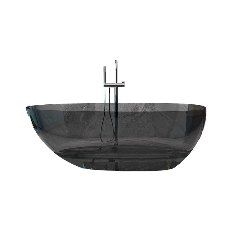 Modern Ellipse Bathtub Freestand Soaking Bathtub with Drain Bath Tub Clearhalo 'Bathroom Remodel & Bathroom Fixtures' 'Bathtubs' 'Home Improvement' 'home_improvement' 'home_improvement_bathtubs' 'Showers & Bathtubs' 6662772