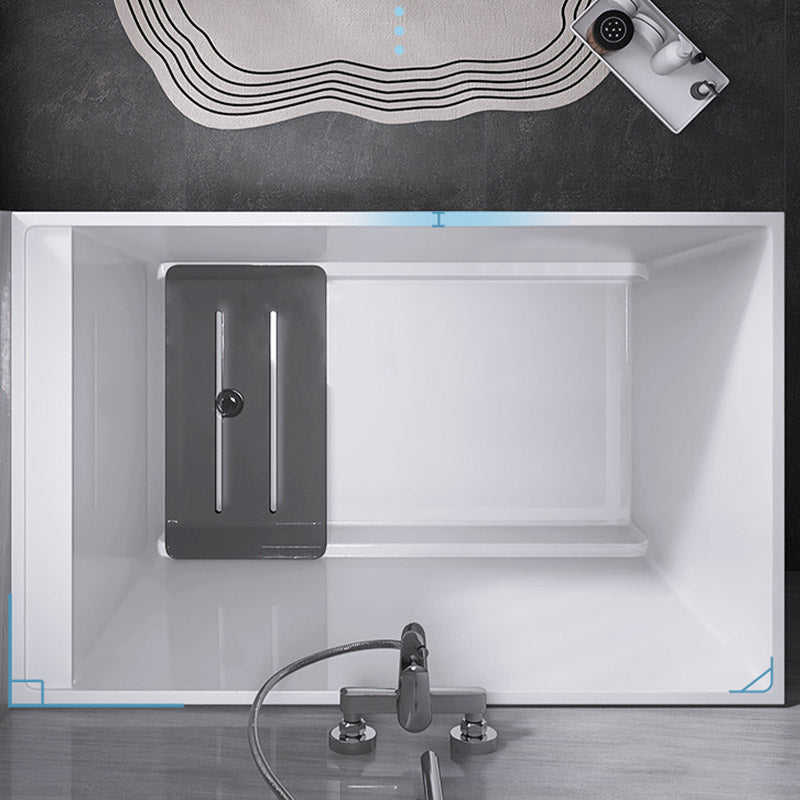 Modern White Acrylic Rectangle Bathtub Back to Wall with Drain Bath Tub ...