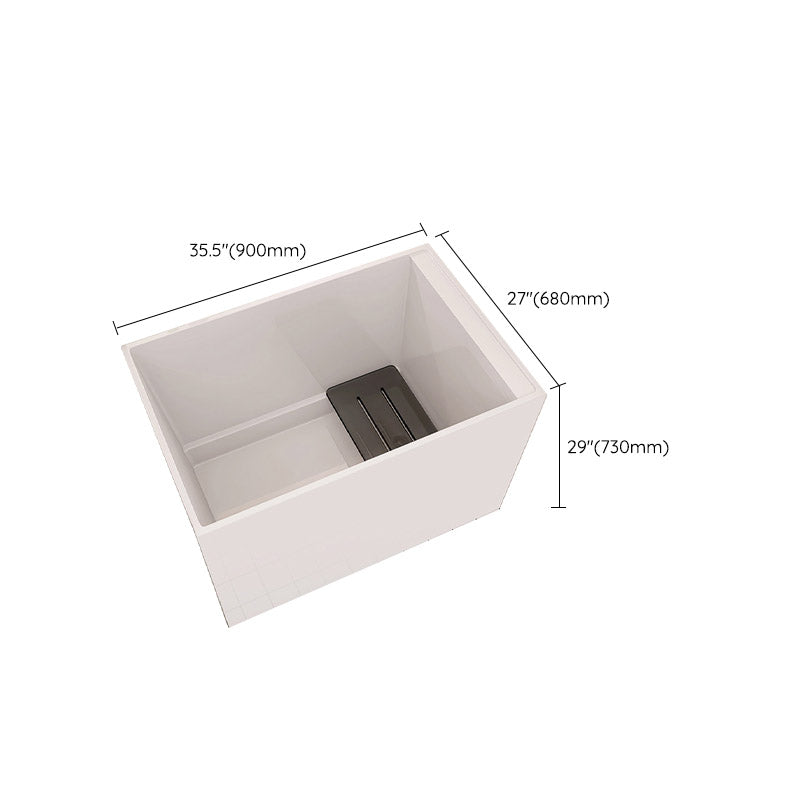 Modern White Acrylic Rectangle Bathtub Back to Wall with Drain Bath Tub Clearhalo 'Bathroom Remodel & Bathroom Fixtures' 'Bathtubs' 'Home Improvement' 'home_improvement' 'home_improvement_bathtubs' 'Showers & Bathtubs' 6662815