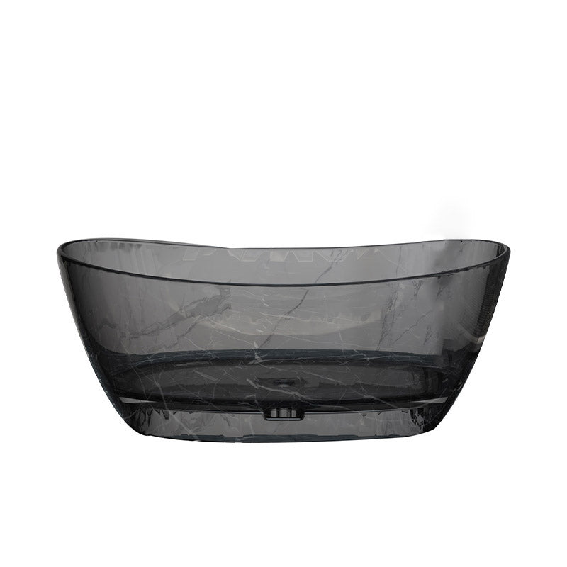 Modern Ellipse Bathtub Acrylic Freestand Soaking Bathtub with Drain Bath Tub Black Clearhalo 'Bathroom Remodel & Bathroom Fixtures' 'Bathtubs' 'Home Improvement' 'home_improvement' 'home_improvement_bathtubs' 'Showers & Bathtubs' 6662839