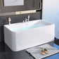 Modern Acrylic Rectangle Bathtub Soaking Back to Wall Bathtub with Drain and Overflow Trim 63"L x 31"W x 24"H Left Clearhalo 'Bathroom Remodel & Bathroom Fixtures' 'Bathtubs' 'Home Improvement' 'home_improvement' 'home_improvement_bathtubs' 'Showers & Bathtubs' 6662892