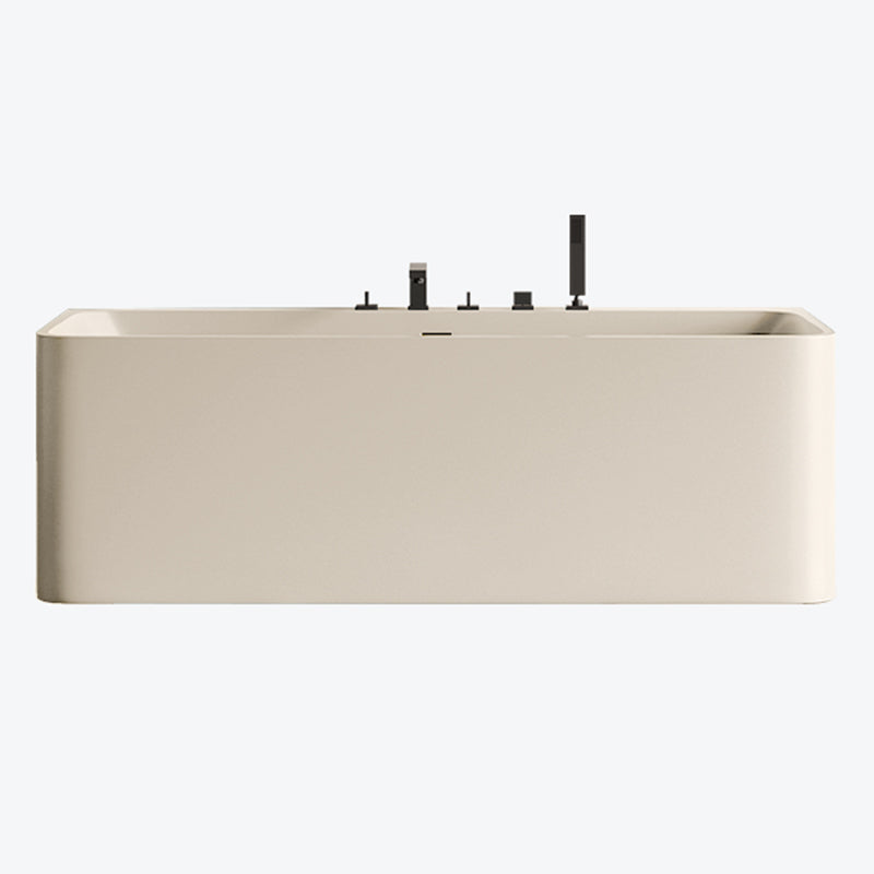Modern Stone Soaking Bathtub Rectangle Back to Wall Bathtub With Faucet Beige Clearhalo 'Bathroom Remodel & Bathroom Fixtures' 'Bathtubs' 'Home Improvement' 'home_improvement' 'home_improvement_bathtubs' 'Showers & Bathtubs' 6662925
