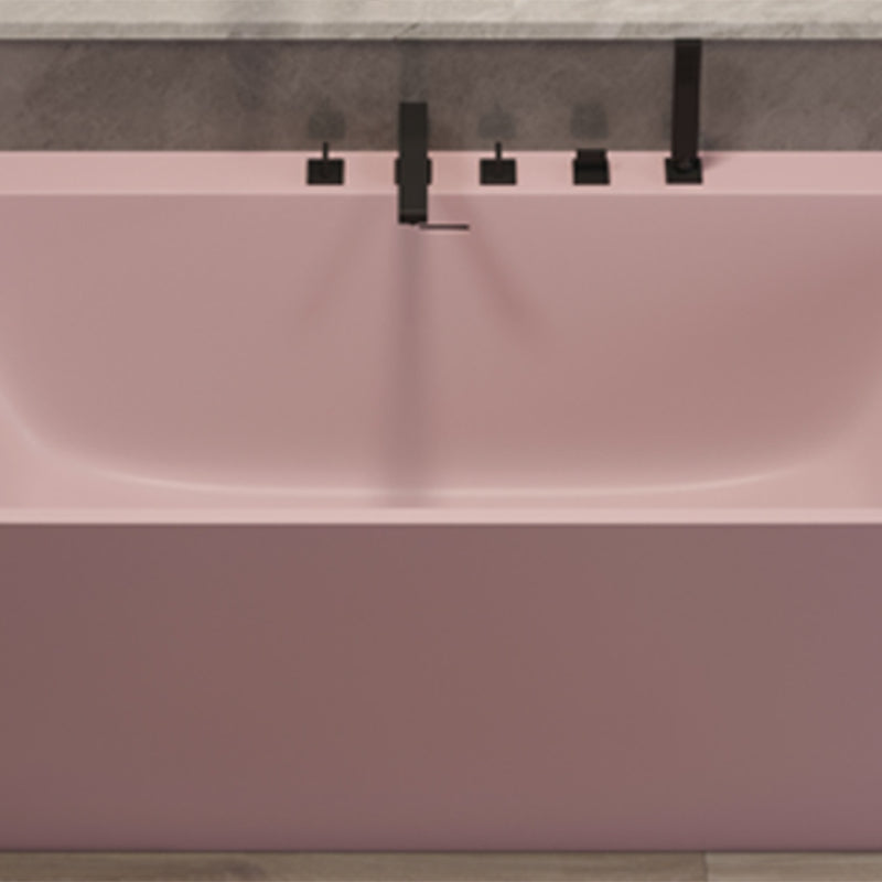 Modern Stone Soaking Bathtub Rectangle Back to Wall Bathtub With Faucet Clearhalo 'Bathroom Remodel & Bathroom Fixtures' 'Bathtubs' 'Home Improvement' 'home_improvement' 'home_improvement_bathtubs' 'Showers & Bathtubs' 6662930