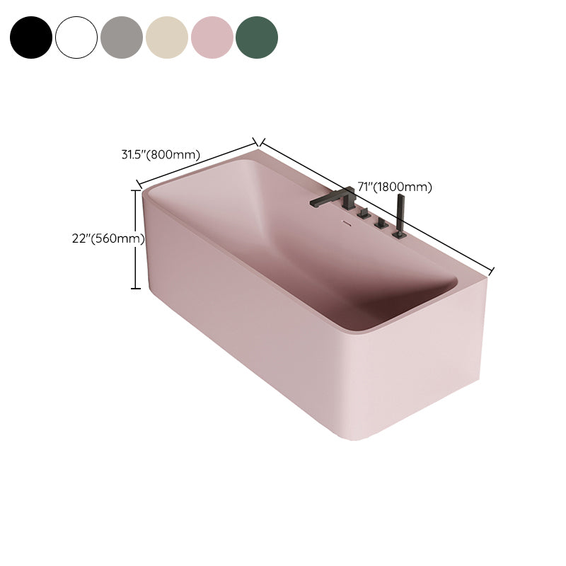 Modern Stone Soaking Bathtub Rectangle Back to Wall Bathtub With Faucet Clearhalo 'Bathroom Remodel & Bathroom Fixtures' 'Bathtubs' 'Home Improvement' 'home_improvement' 'home_improvement_bathtubs' 'Showers & Bathtubs' 6662942