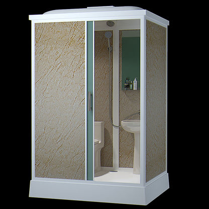Contemporary Shower Stall Frosted Rectangle Framed Shower Stall with Ceiling 55"L x 43"W x 85"H Front Opening Patterned Rain Glass Clearhalo 'Bathroom Remodel & Bathroom Fixtures' 'Home Improvement' 'home_improvement' 'home_improvement_shower_stalls_enclosures' 'Shower Stalls & Enclosures' 'shower_stalls_enclosures' 'Showers & Bathtubs' 6664523