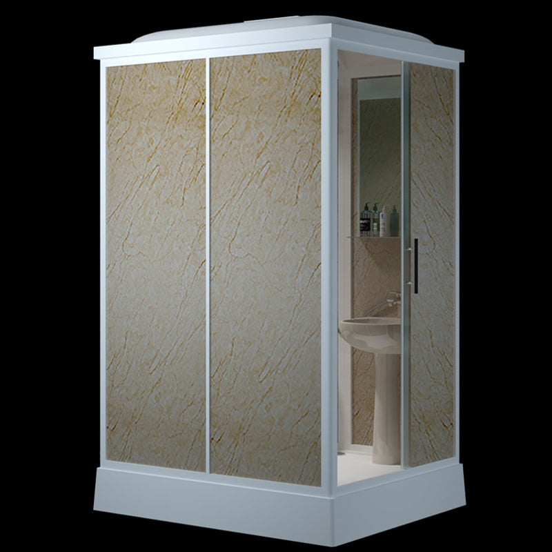 Contemporary Shower Stall Frosted Rectangle Framed Shower Stall with Ceiling 55"L x 43"W x 85"H Sided Opening Patterned Rain Glass Clearhalo 'Bathroom Remodel & Bathroom Fixtures' 'Home Improvement' 'home_improvement' 'home_improvement_shower_stalls_enclosures' 'Shower Stalls & Enclosures' 'shower_stalls_enclosures' 'Showers & Bathtubs' 6664528