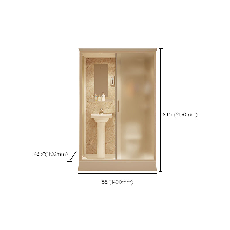 Contemporary Shower Stall Frosted Rectangle Framed Shower Stall with Ceiling Clearhalo 'Bathroom Remodel & Bathroom Fixtures' 'Home Improvement' 'home_improvement' 'home_improvement_shower_stalls_enclosures' 'Shower Stalls & Enclosures' 'shower_stalls_enclosures' 'Showers & Bathtubs' 6664545