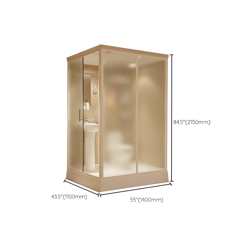 Contemporary Shower Stall Frosted Rectangle Framed Shower Stall with Ceiling Clearhalo 'Bathroom Remodel & Bathroom Fixtures' 'Home Improvement' 'home_improvement' 'home_improvement_shower_stalls_enclosures' 'Shower Stalls & Enclosures' 'shower_stalls_enclosures' 'Showers & Bathtubs' 6664546