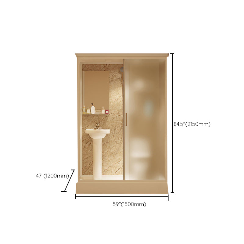 Contemporary Shower Stall Frosted Rectangle Framed Shower Stall with Ceiling Clearhalo 'Bathroom Remodel & Bathroom Fixtures' 'Home Improvement' 'home_improvement' 'home_improvement_shower_stalls_enclosures' 'Shower Stalls & Enclosures' 'shower_stalls_enclosures' 'Showers & Bathtubs' 6664547
