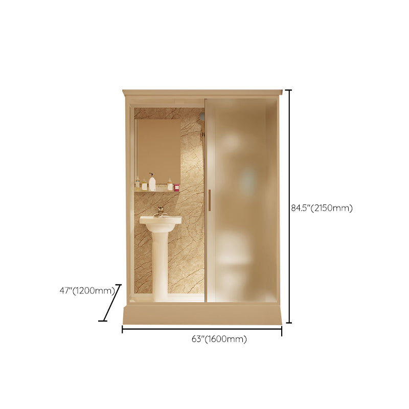 Contemporary Shower Stall Frosted Rectangle Framed Shower Stall with Ceiling Clearhalo 'Bathroom Remodel & Bathroom Fixtures' 'Home Improvement' 'home_improvement' 'home_improvement_shower_stalls_enclosures' 'Shower Stalls & Enclosures' 'shower_stalls_enclosures' 'Showers & Bathtubs' 6664549