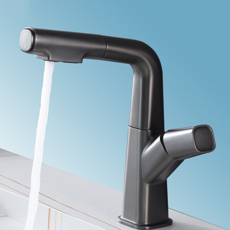 Vessel Sink Faucet Modern Style Swivel Spout Faucet for Bathroom Black Clearhalo 'Bathroom Remodel & Bathroom Fixtures' 'Bathroom Sink Faucets' 'Bathroom Sinks & Faucet Components' 'bathroom_sink_faucets' 'Home Improvement' 'home_improvement' 'home_improvement_bathroom_sink_faucets' 6667048