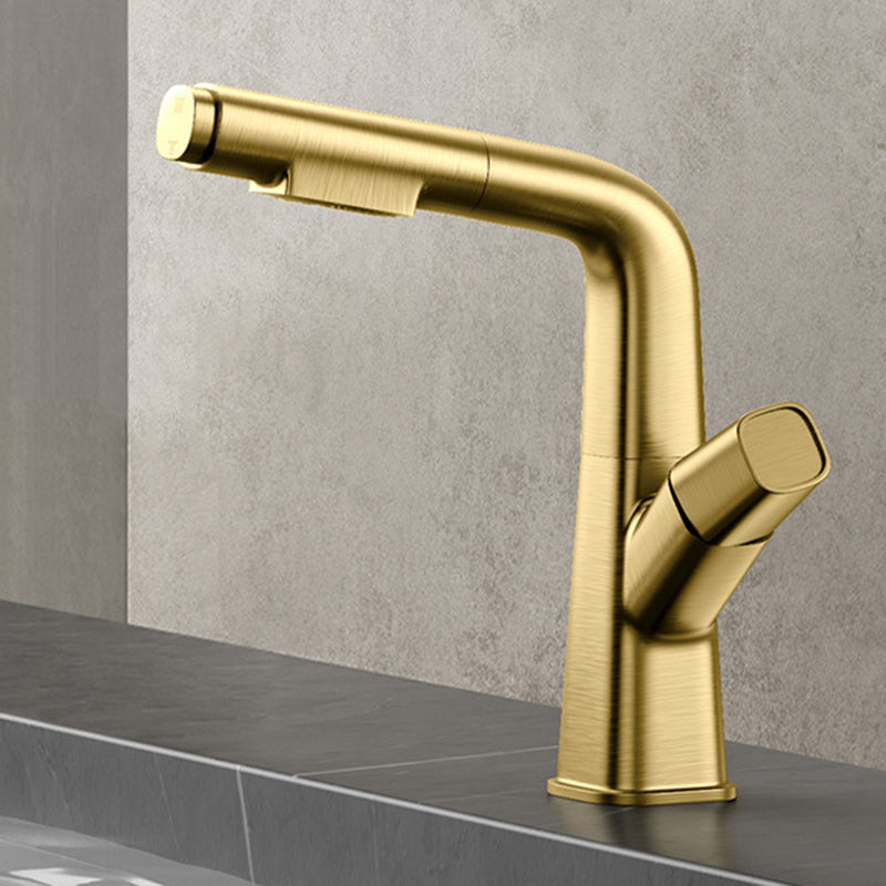 Vessel Sink Faucet Modern Style Swivel Spout Faucet for Bathroom Gold Clearhalo 'Bathroom Remodel & Bathroom Fixtures' 'Bathroom Sink Faucets' 'Bathroom Sinks & Faucet Components' 'bathroom_sink_faucets' 'Home Improvement' 'home_improvement' 'home_improvement_bathroom_sink_faucets' 6667049