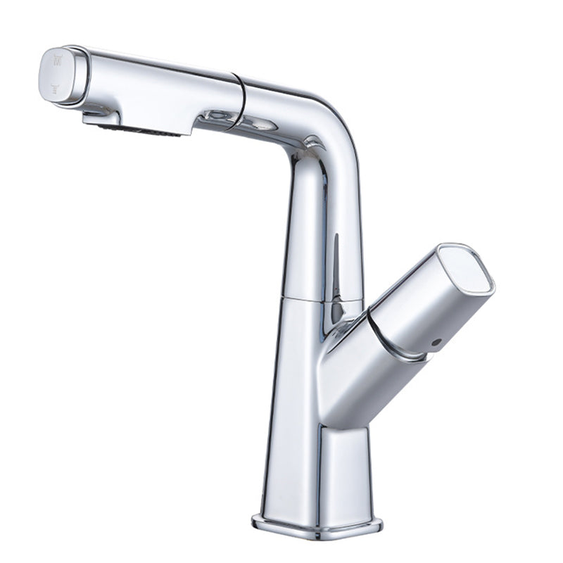 Vessel Sink Faucet Modern Style Swivel Spout Faucet for Bathroom Silver Clearhalo 'Bathroom Remodel & Bathroom Fixtures' 'Bathroom Sink Faucets' 'Bathroom Sinks & Faucet Components' 'bathroom_sink_faucets' 'Home Improvement' 'home_improvement' 'home_improvement_bathroom_sink_faucets' 6667053