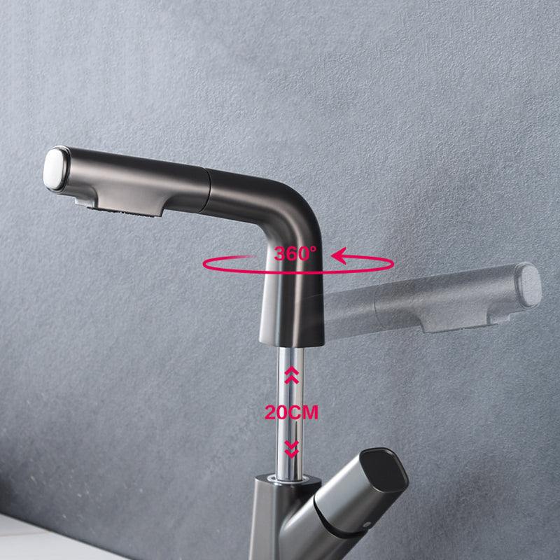 Vessel Sink Faucet Modern Style Swivel Spout Faucet for Bathroom Clearhalo 'Bathroom Remodel & Bathroom Fixtures' 'Bathroom Sink Faucets' 'Bathroom Sinks & Faucet Components' 'bathroom_sink_faucets' 'Home Improvement' 'home_improvement' 'home_improvement_bathroom_sink_faucets' 6667056