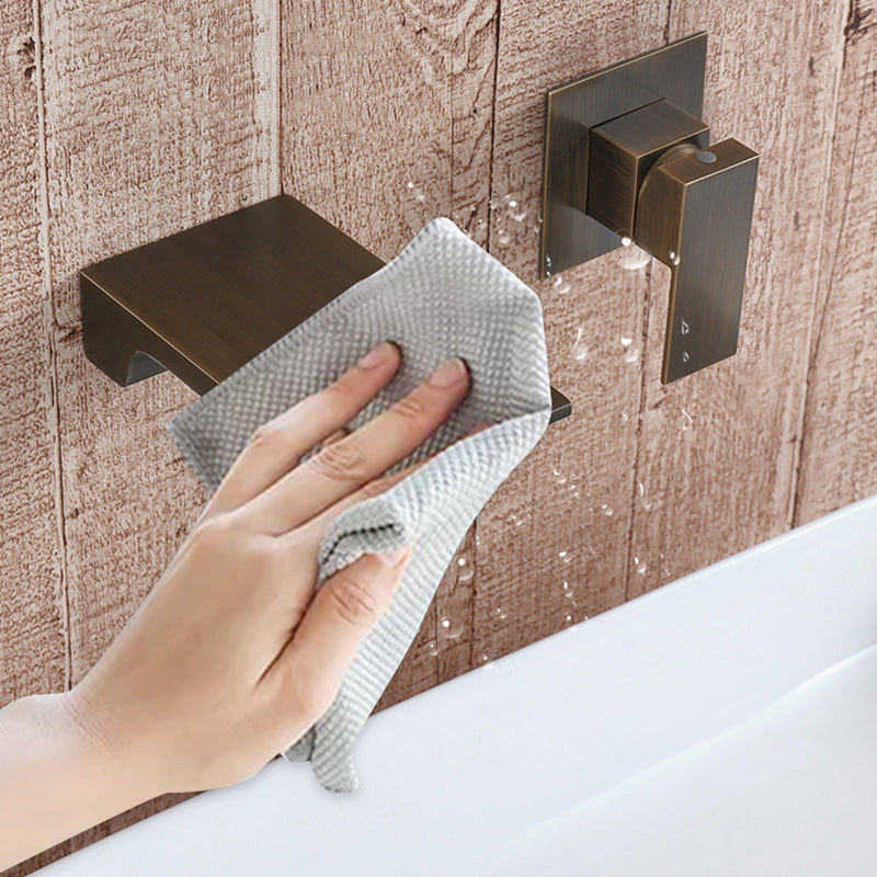 Modern Wall Mounted Bathroom Faucet Copper Single Handle Low Arc Vessel Faucet Clearhalo 'Bathroom Remodel & Bathroom Fixtures' 'Bathroom Sink Faucets' 'Bathroom Sinks & Faucet Components' 'bathroom_sink_faucets' 'Home Improvement' 'home_improvement' 'home_improvement_bathroom_sink_faucets' 6667084